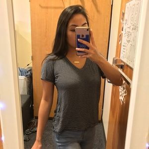 Brandy Melville Stripped V Neck Top